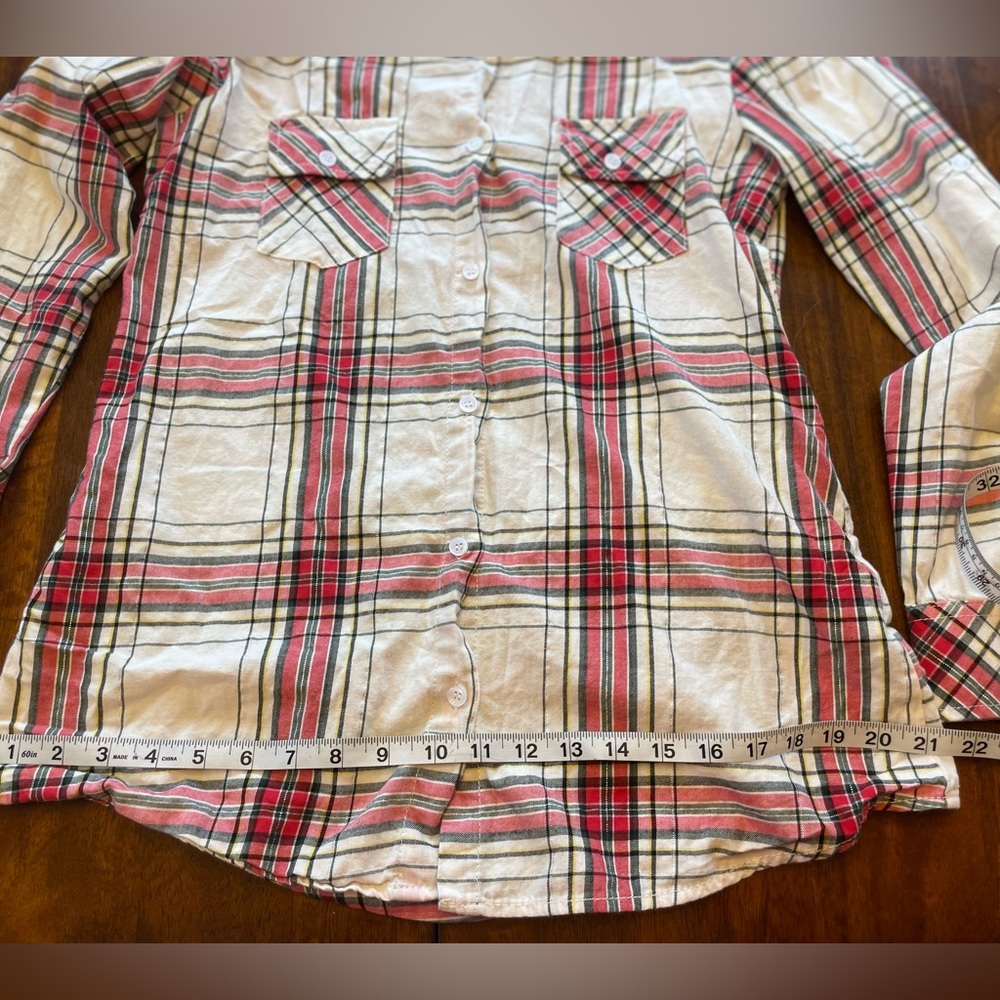 Matchstick size medium white and red plaid flannel - Picture 9 of 10